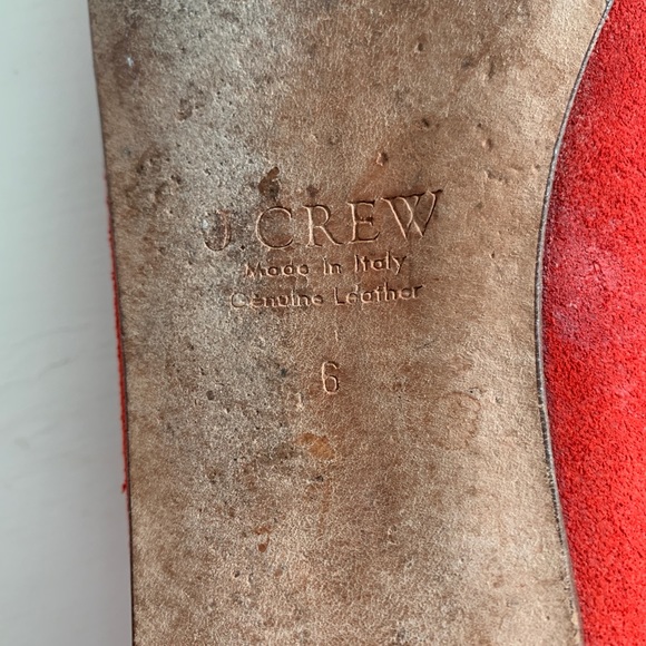 J.CREW Suede Bow Moccasins Size 6 Flats Orange - Picture 8 of 8